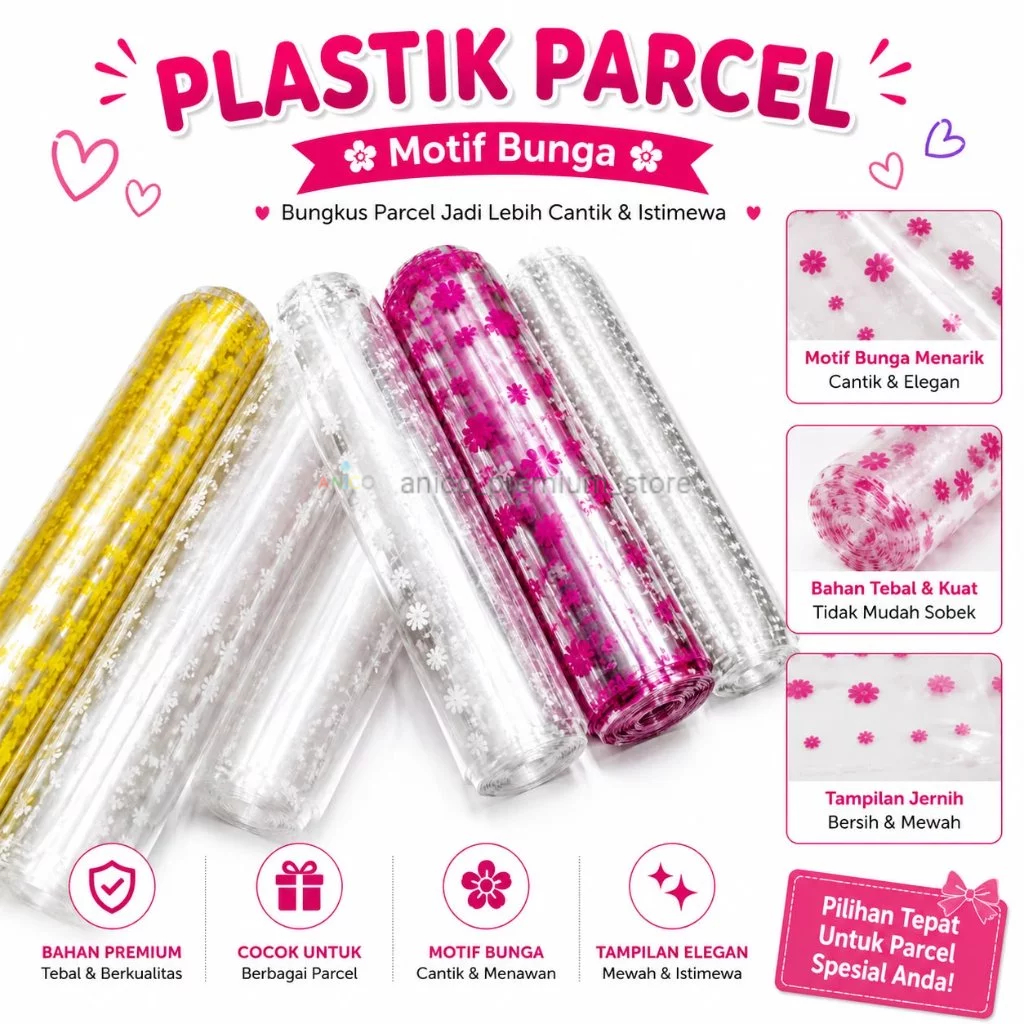(100PCS)PLASTIK PARCEL SARUNG OPP MOTIF/PLASTIK PARCEL KADO MOTIF
