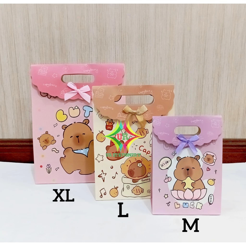 

Paper Bag Kado CapyBara/ paper bag hadiah Besar Sedang Kecil
