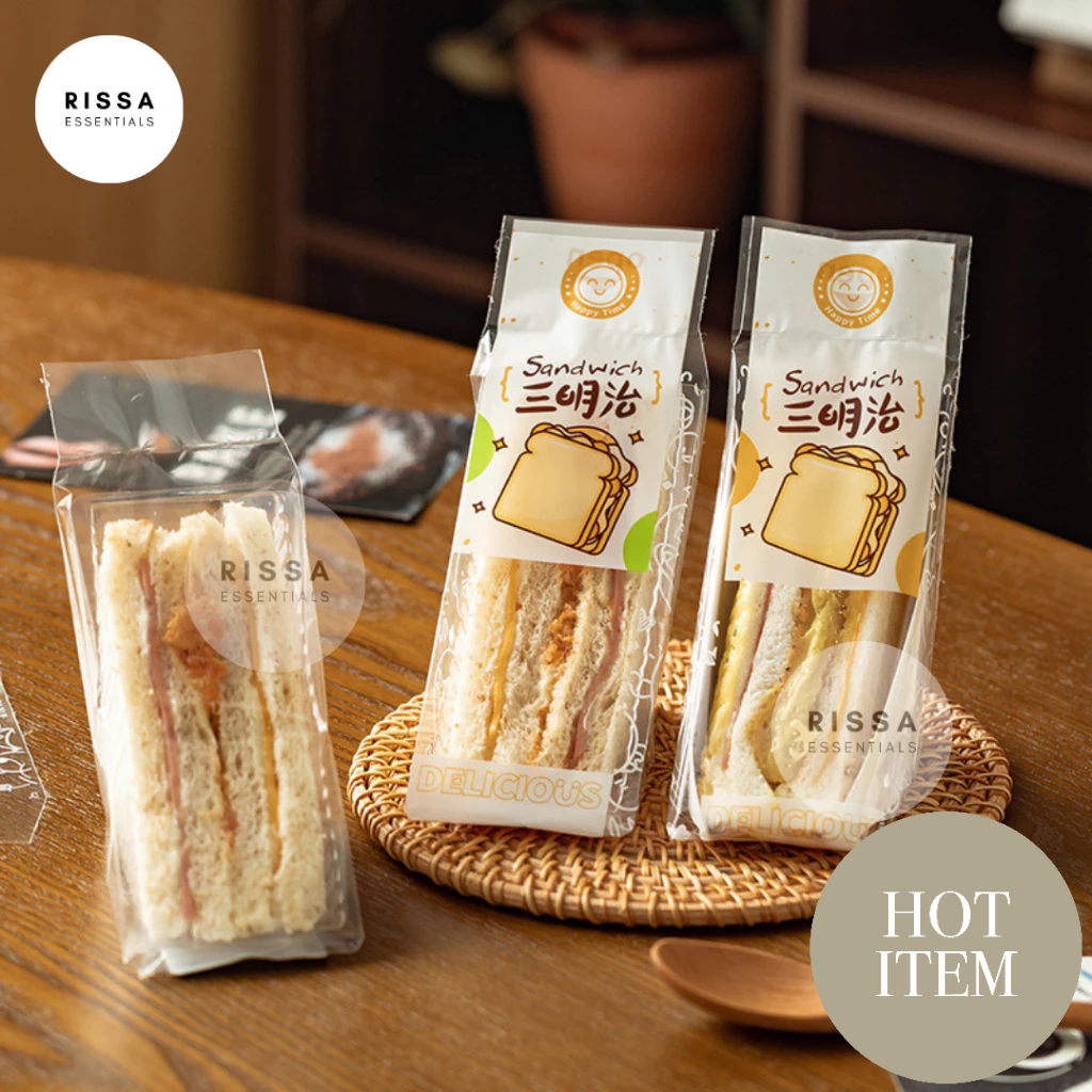 [ISI 100 LEMBAR] [RISSA] Plastik Sandwich Roti Lapis Packaging Kertas Bungkus Bento Food Grade Bento