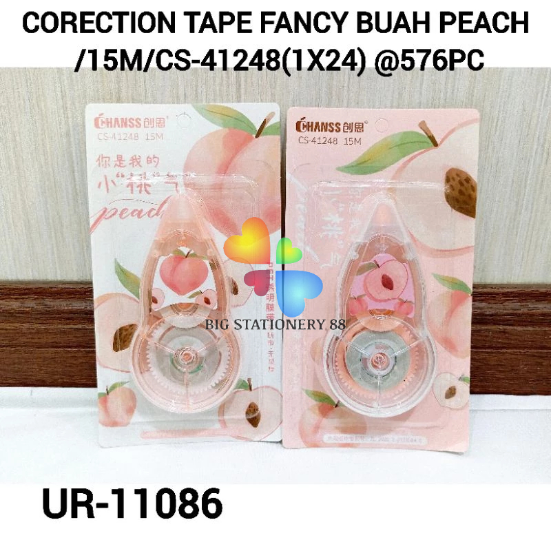 TIPEX KERTAS/CORRECTION TAPE FANCY MOTIF BUAH PEACH DAN DURIAN