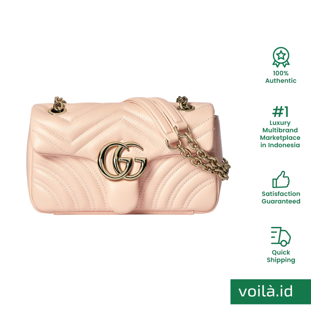 GG Marmont Small Shoulder Bag Pale Pink Ghw