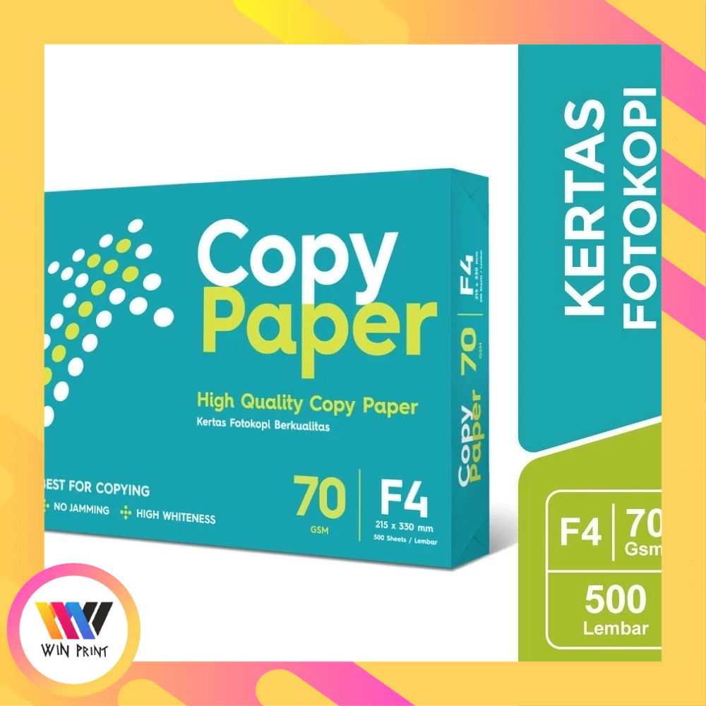 Kertas HVS Copy Paper F4 70 Gram Kertas HVS Putih Merk Copy Paper Ukuran F4 70 Gram