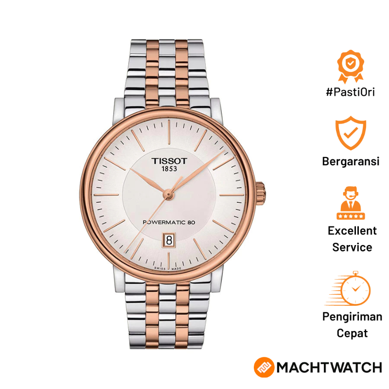 Jam Tangan Pria Tissot Carson Premium Powermatic 80 40mm T-Classic T122.407.22.031.01 Silver Dial St