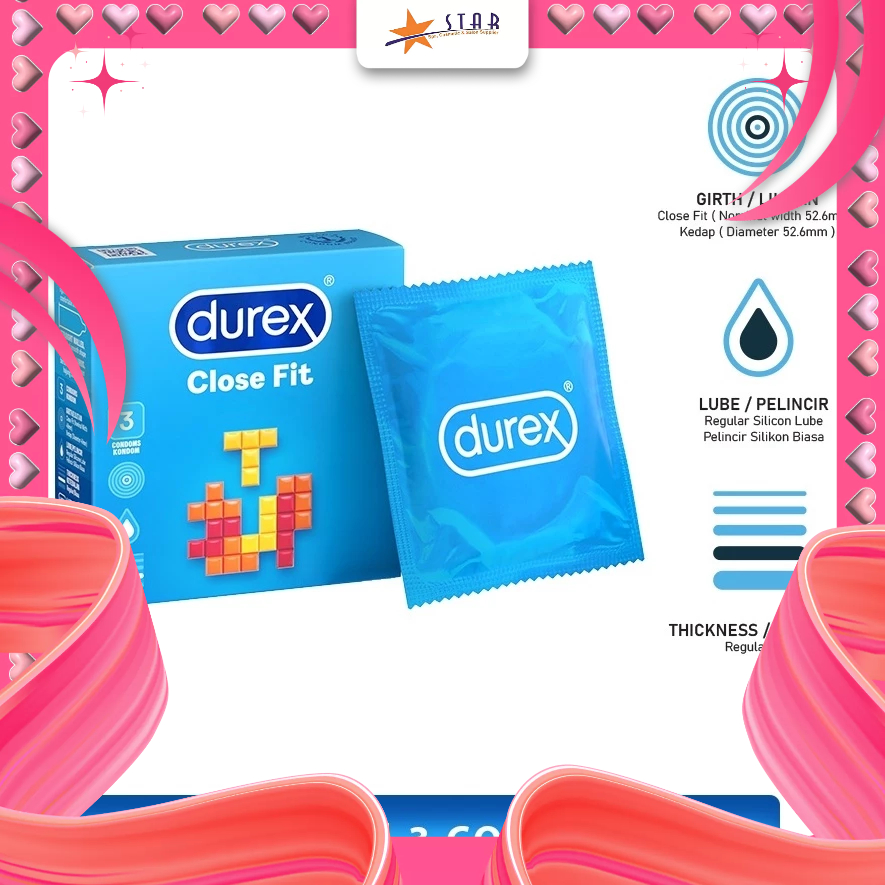 * STAR * Kondom Durex Close Fit Isi 3 Pcs / Kondom Durex