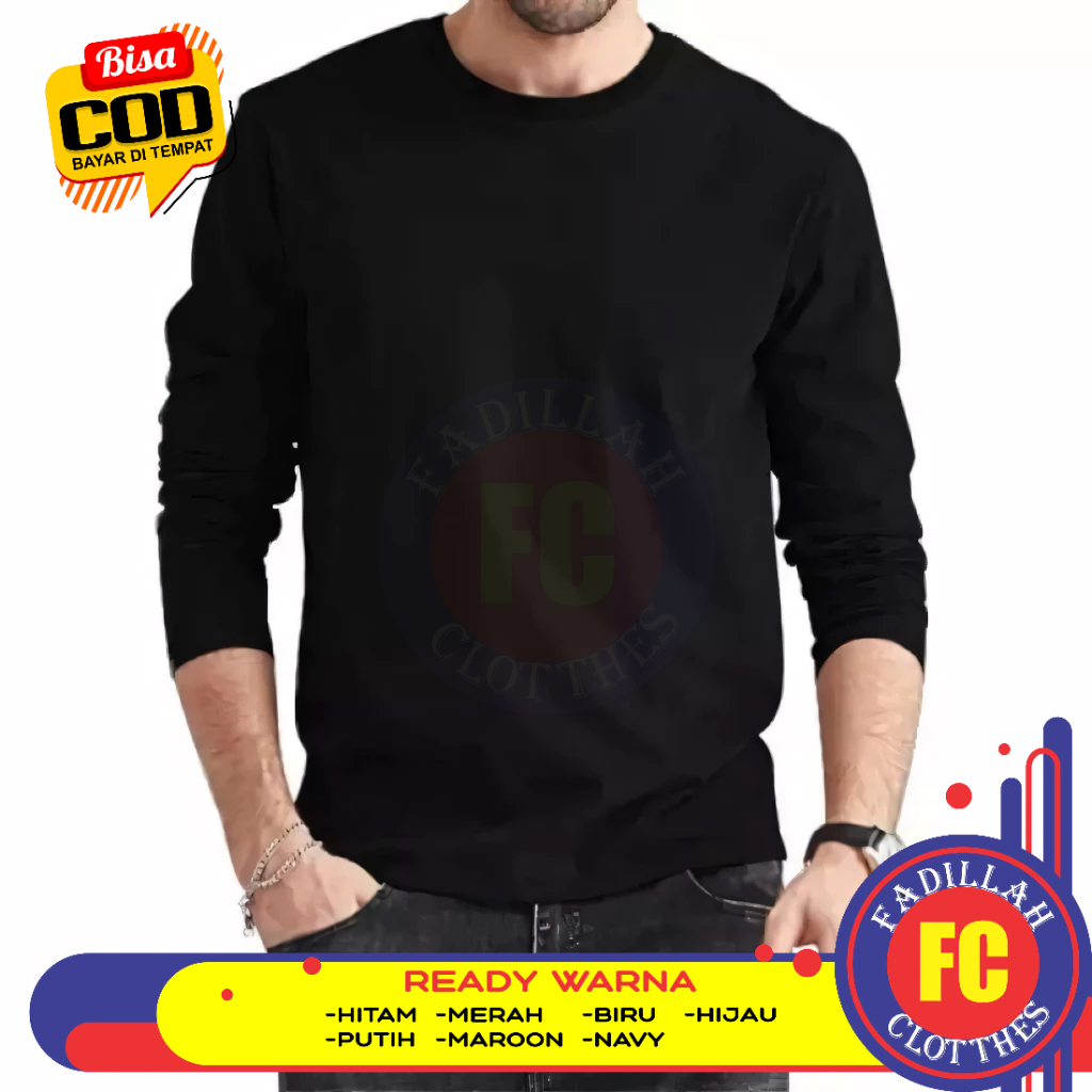 Kaos Baju Polos Cotton Combed 30s Lengan Panjang