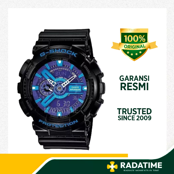 Jam Tangan Pria Casio G-Shock Standard Analog-Digital 100% Original Resin Blue GA-110HC-1ADR