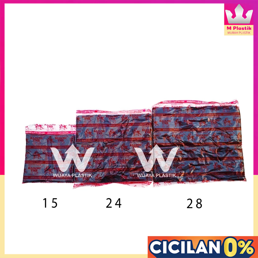 Kresek HD [KIJANG] ( 15 ) Hitam & Putih --- 50 pcs @Pack | uk 15x30 sablon merah orange warna polos 