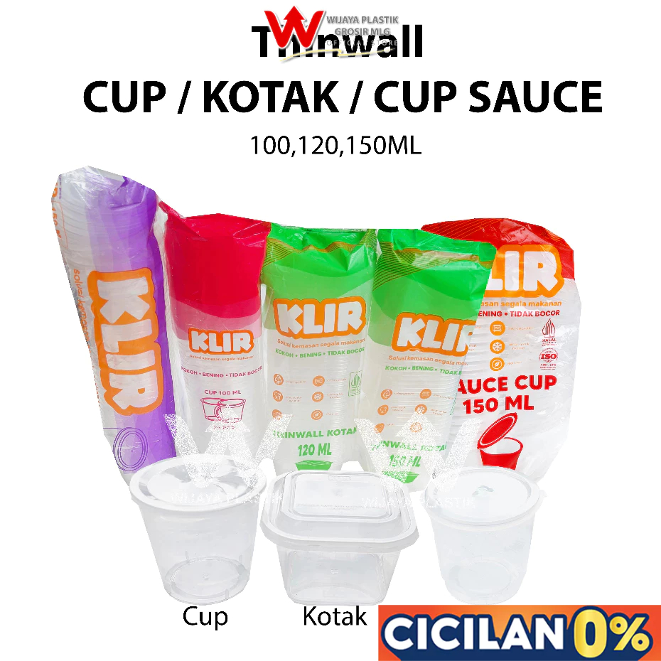 [PROMO] Aneka Thinwall ( 100 120 150 ml ) CUP / KOTAK / SAUCE [Klir/Victory] --- 25 50 pcs @Pack | g