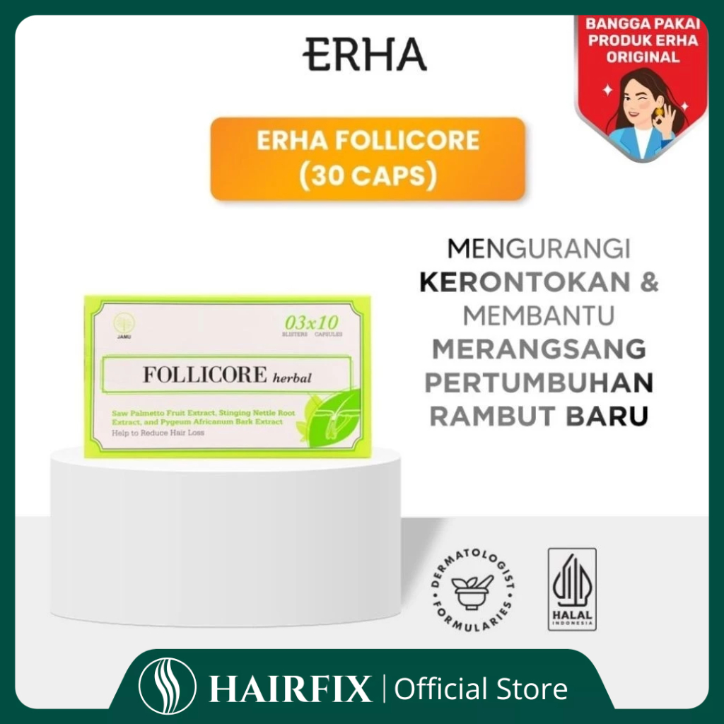 ERHA Follicore 30 Caps | Suplemen Rambut Rontok Anti DHT | DHT Blocker