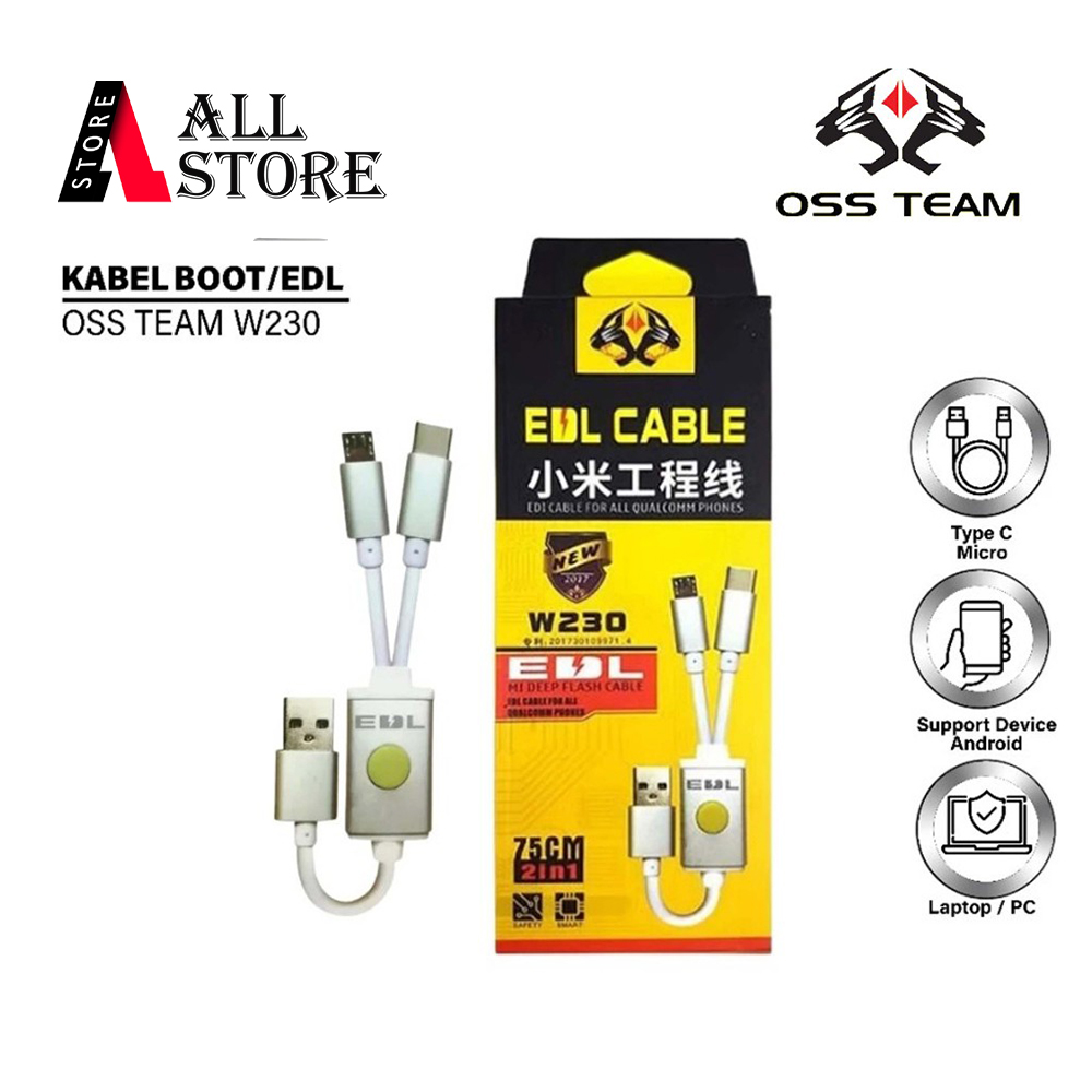 OSS TEAM W230 KABEL BOOT/EDL XIAOMI ORIGINAL - FLASH CABLE MODE EDL UNTUK ANDROID - KABEL EDL 9008