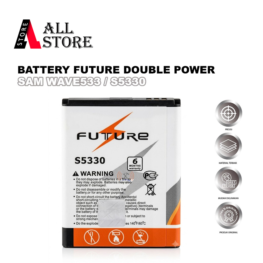 BATTERY FUTURE DOUBLE POWER SAMSUNG WAVE 533 / S5330 ORIGINAL - BATERAI PENGGANTI BERKAPASITAS TINGG