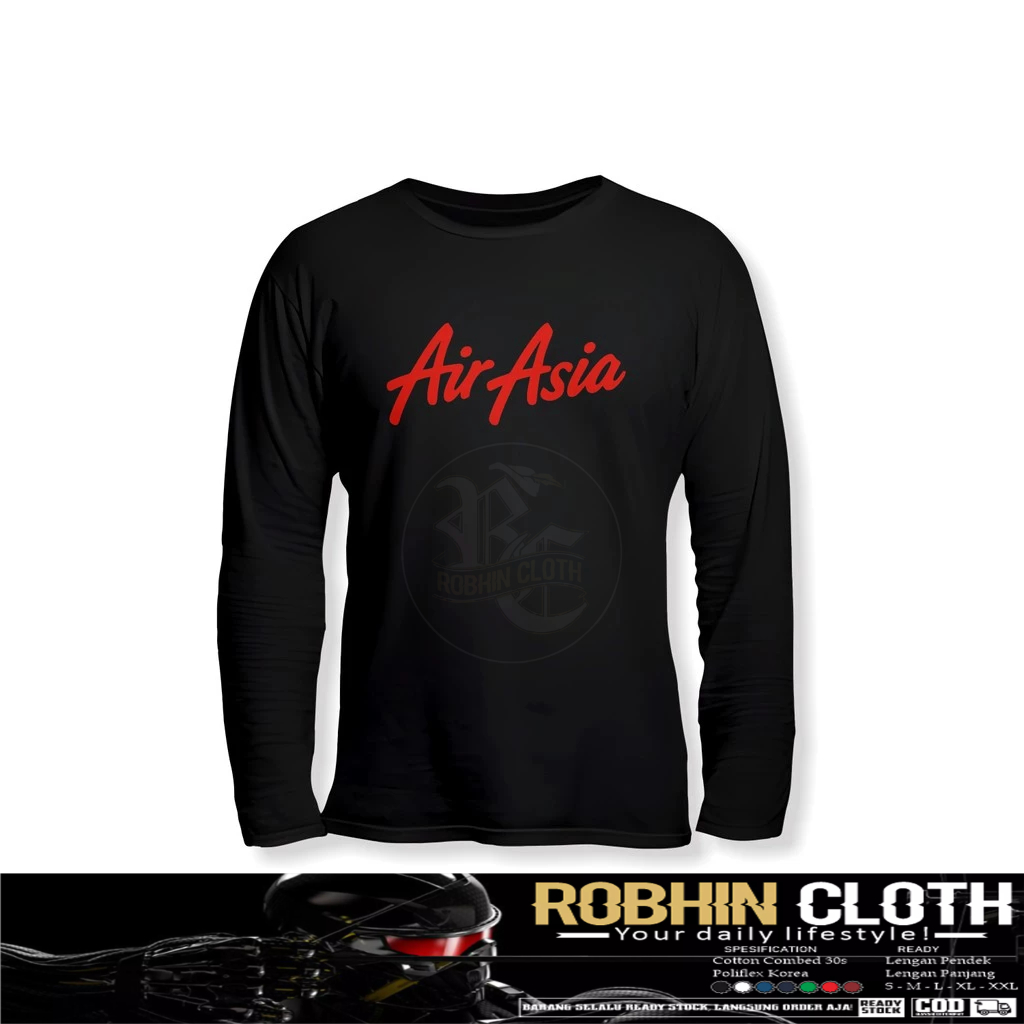 Kaos Baju AIR ASIA Lengan Panjang Baju Perusahaan