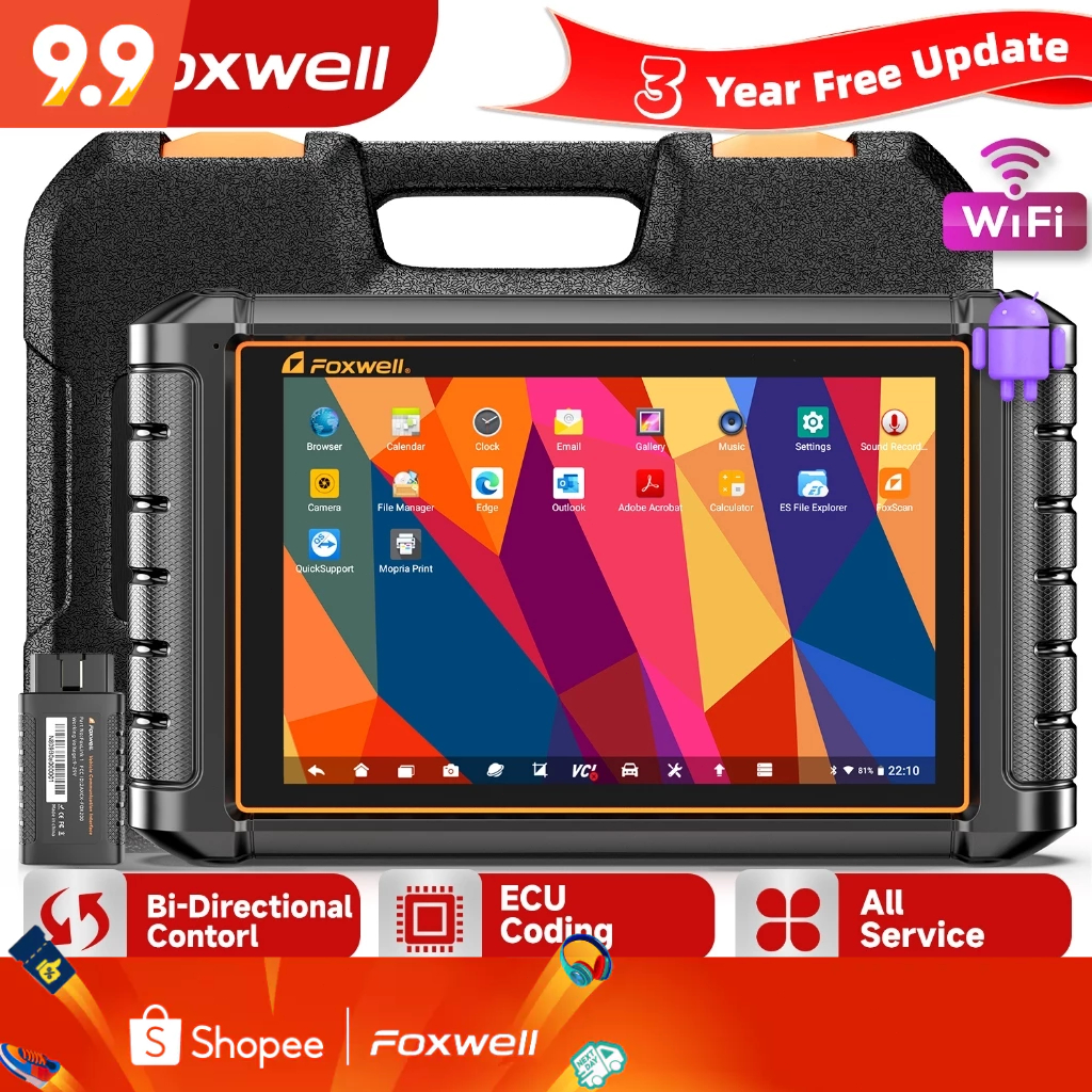 FOXWELL NT1009 12V 24V OBD2 Scanner Full System 2025 Car Diagnostic Tool Ecu Coding Scanner Bluetoot