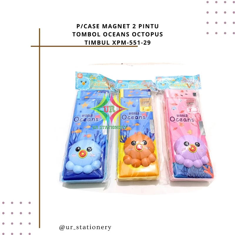 

KOTAK PENSIL/TEMPAT PENSIL MAGNET 2 PINTU TOMBOL OCEANS OCTOPUS TIMBUL XPM-551-29
