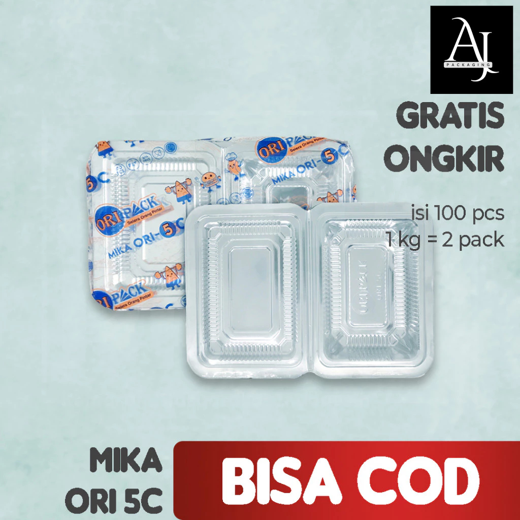 Box Mika Kue Kecil Mini 5C Plastik Makanan Risoles Putu Jajanan Pasar Bening 100pcs