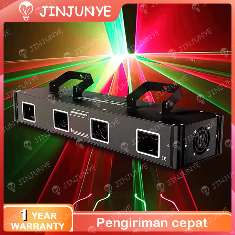 Sensor SuaranyaLampu Panggung Laser 4 Mata Full Color Four Eyes Laser Animation Light RGB Fullcolour
