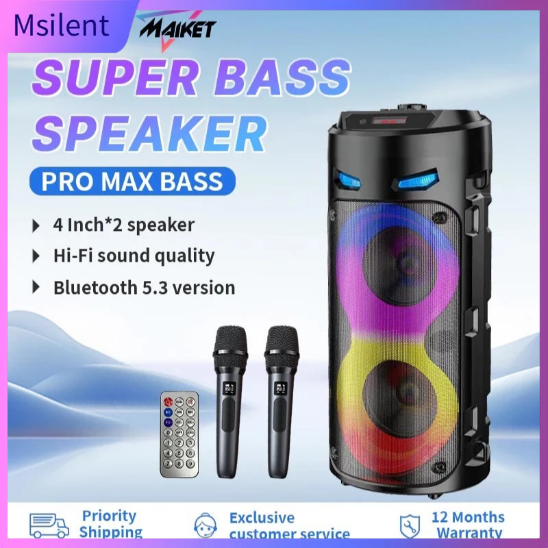 【PRO MAX BASS】Speaker Bluetooth Karaoke Besar Super Bass with MIC Polytron Protable 8 Inch Wireless 