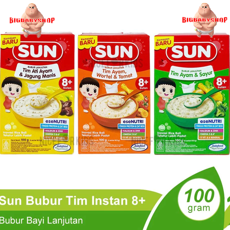 Sun Bubur Tim Instan 8+ 15 Vitamin 8 Mineral 100gr