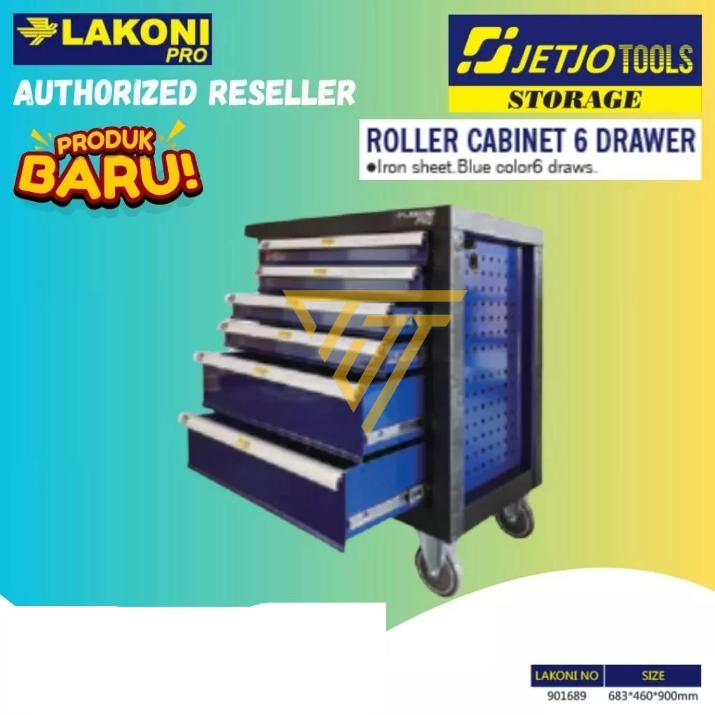 Jetjo Tools Lakoni Pro Roller Cabinet 6 Drawer Kuat Murah Awet 901689