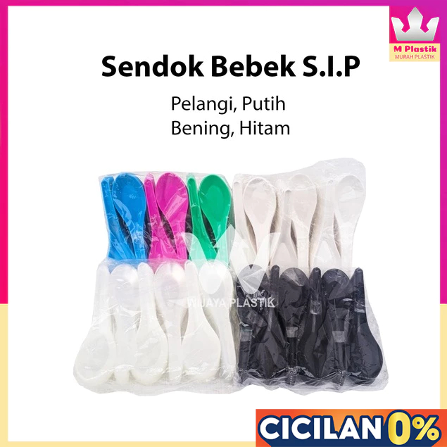 Aneka Sendok Bebek [SIP] (Warna/Bening/Putih/Pelangi/Hitam) --- 120 144pcs @Pack | plastik kecil war