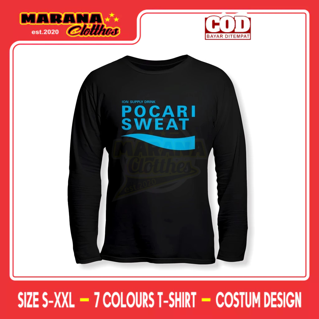 Kaos Pocari Sweat Logo Lengan Panjang Kaos Distro