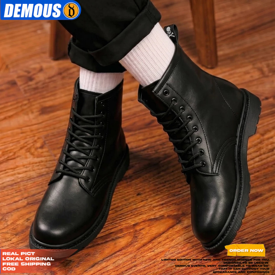 Sepatu Boots Safety Formal Docmart Pria