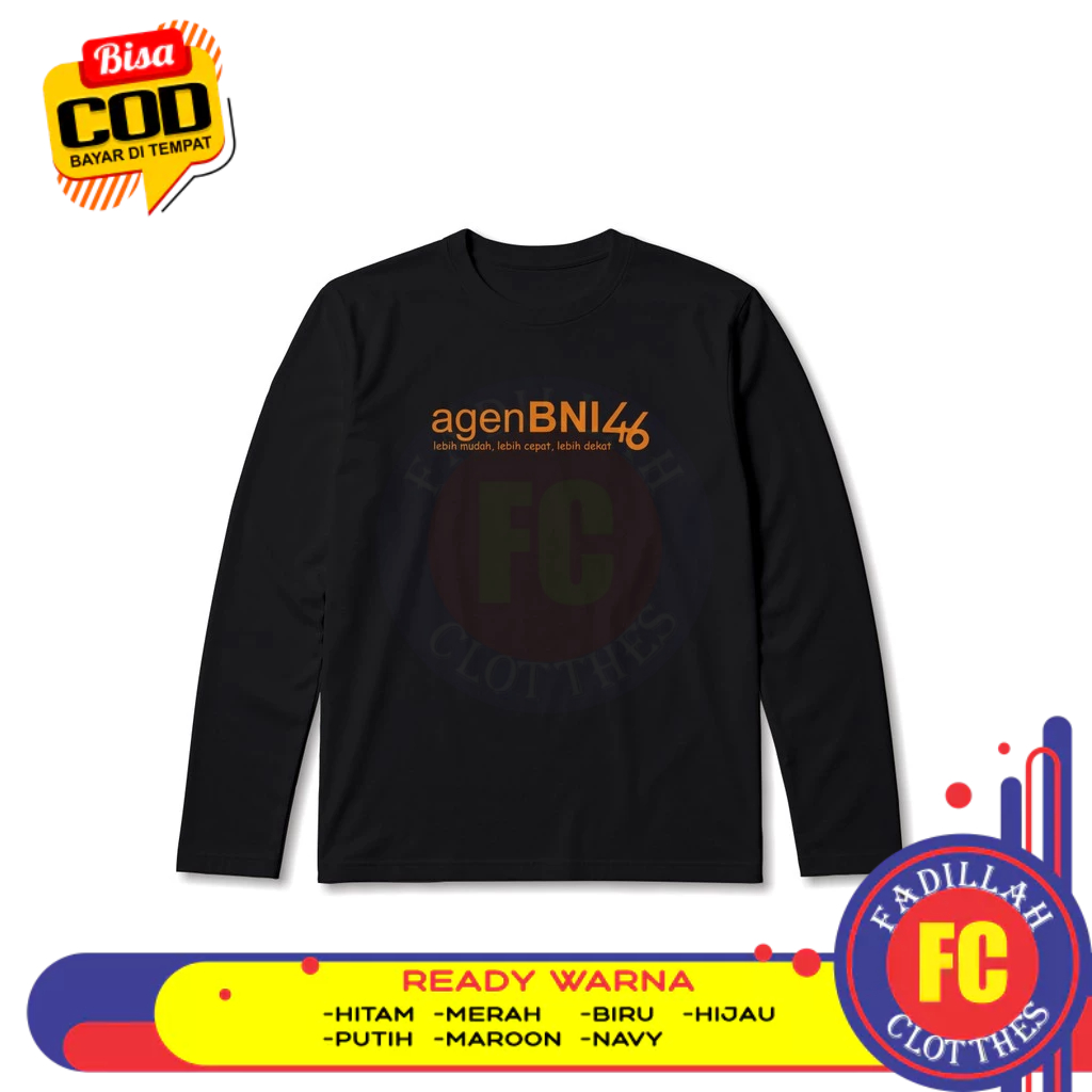 Baju Kaos AGEN BNI 46 Lengan Panjang Baju Perusahaan