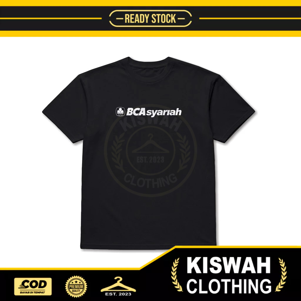 Kaos Tshirt Bank BCA Syariah Logo Baju Perusahaan