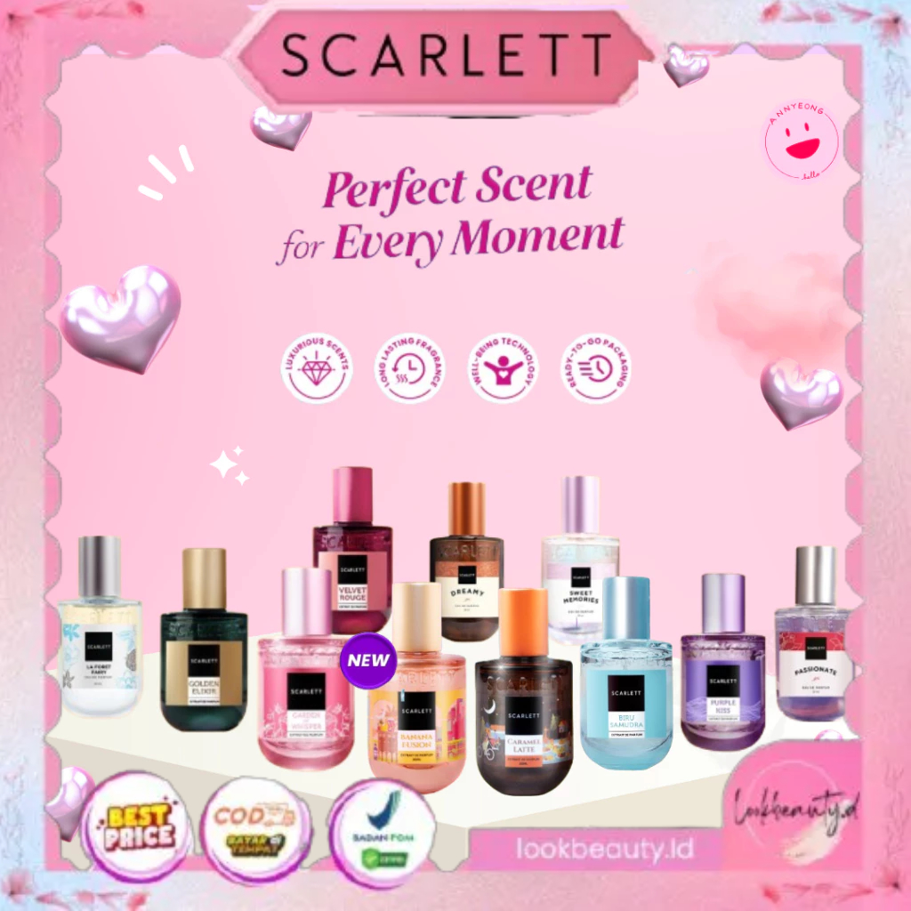 Scarlett Whitening Eau De Parfum Sweet Memories & Dreamy 30ml - Parfum 30ml scarlett pewangi badan