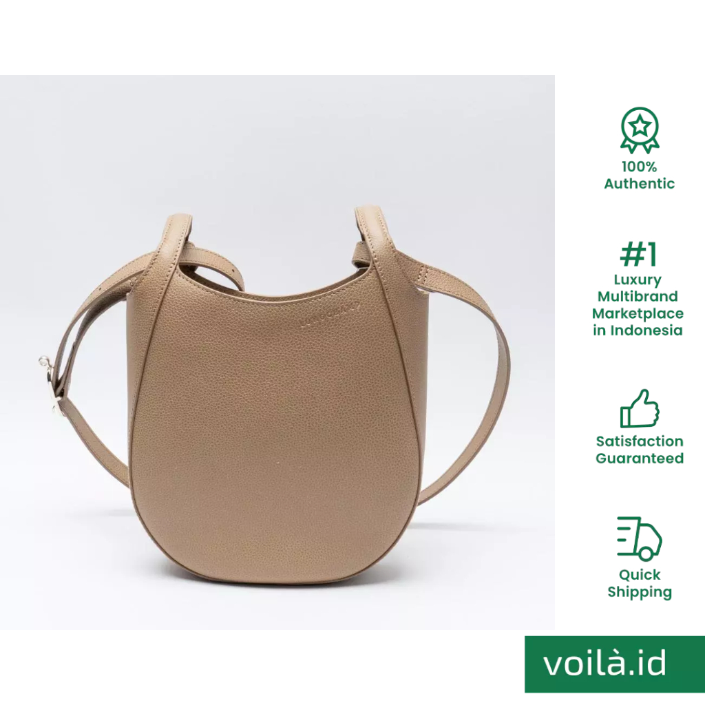 Le Foulonne Small Grained Crossbody Bag Biscuit