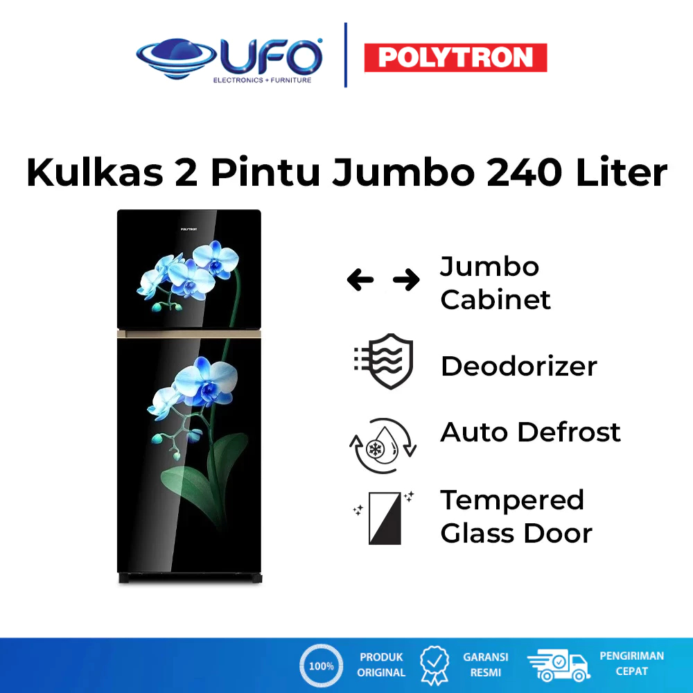 Polytron Kulkas 2 Pintu Belleza Jumbo 240 Liter PRW25MOB | PRW 25MOB