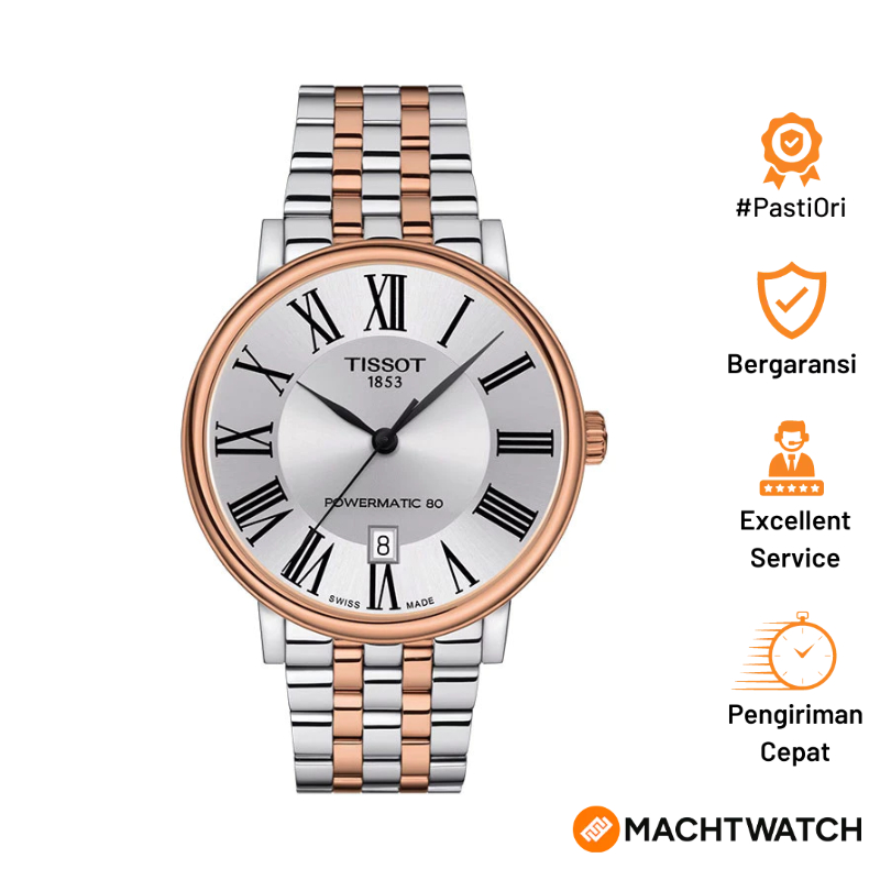 Jam Tangan Pria Tissot Carson Premium Powermatic 80 40mm T-Classic T122.407.22.033.00 Silver Dial St