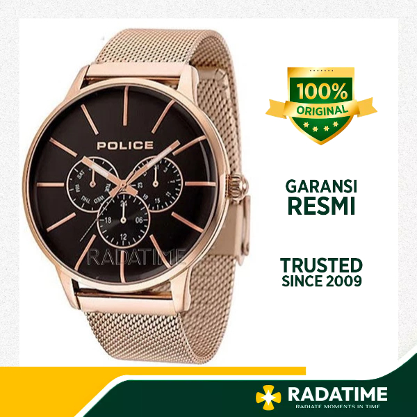 [PENAWARAN TERBATAS] Jam Tangan All Gender Police 100% Original Meshwire Rose Gold 14999JSR-02MM