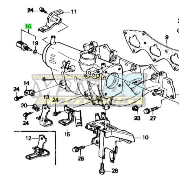 Sensor IAT Intake Air Temperature 37880-P0A-A02 Honda Accord Cielo Odyssey CRV