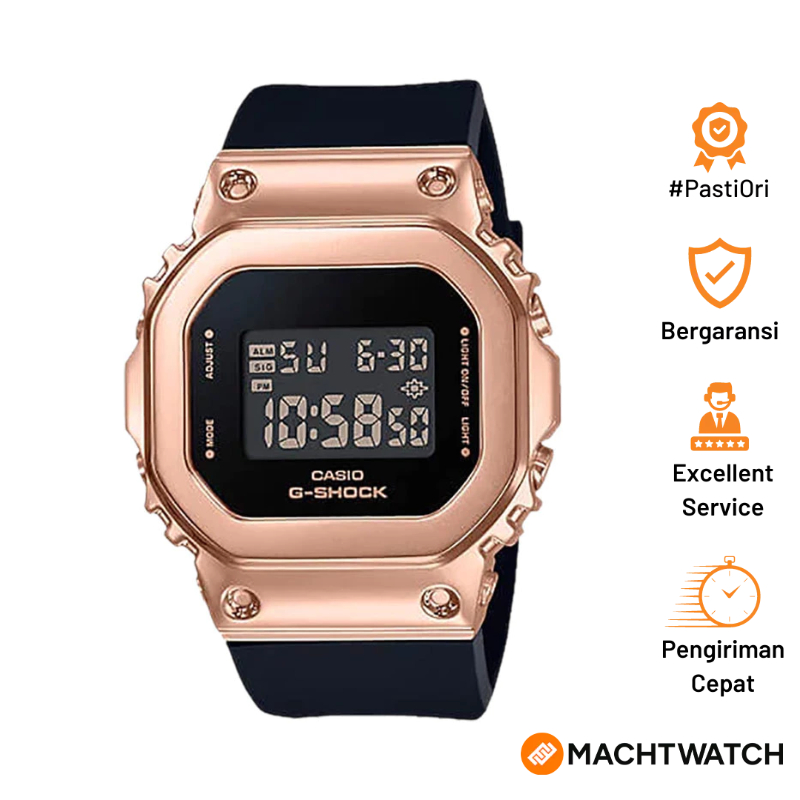 [PRJ 12.12] Jam Tangan Wanita Casio G-Shock GM-S5600PG-1DR S Series Metal Square Ladies Digital Dial