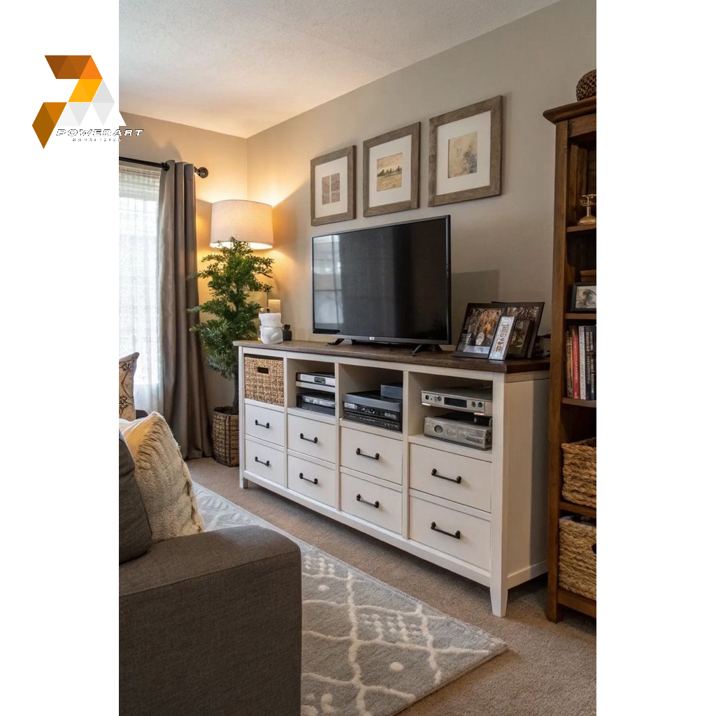 MEJA TV MINIMALIS DUCO PUTIH RAK TV PUTIH CABINET TV BUFFET TV MINIMALIS