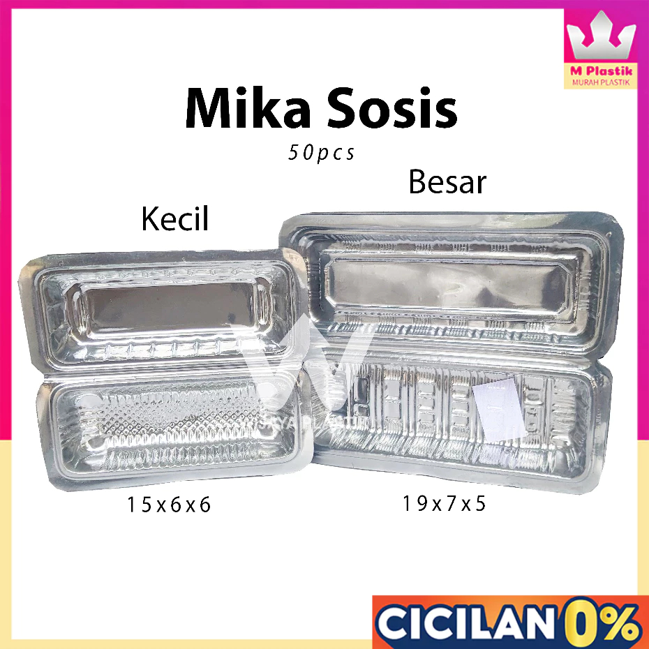 Mika Plastik Sosis ( Kecil & Besar ) 15x6 19x7 --- @10 pcs | tempat kue panjang ekonomis murah termu