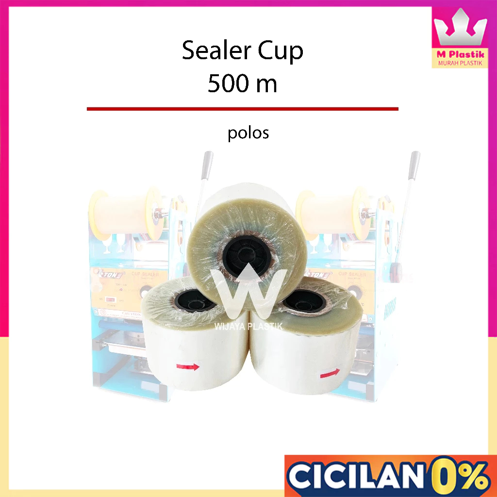 Plastik LID Cup Sealer ( 5000 ) Cup REAL 500 Meter Polos @Roll | seal pres polos bening penutup gela