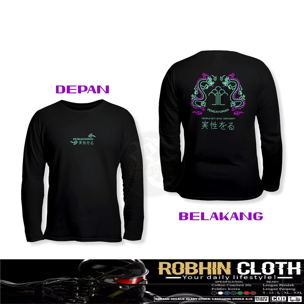 Kaos Baju PENGAYOMAN Dragon KEMENKUMHAM DB Lengan Panjang Kaos Distro