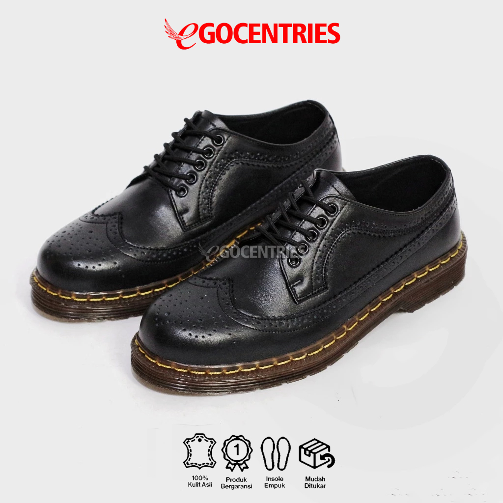 Vesa - Sepatu Pria Wingtip Docmart Kulit Asli