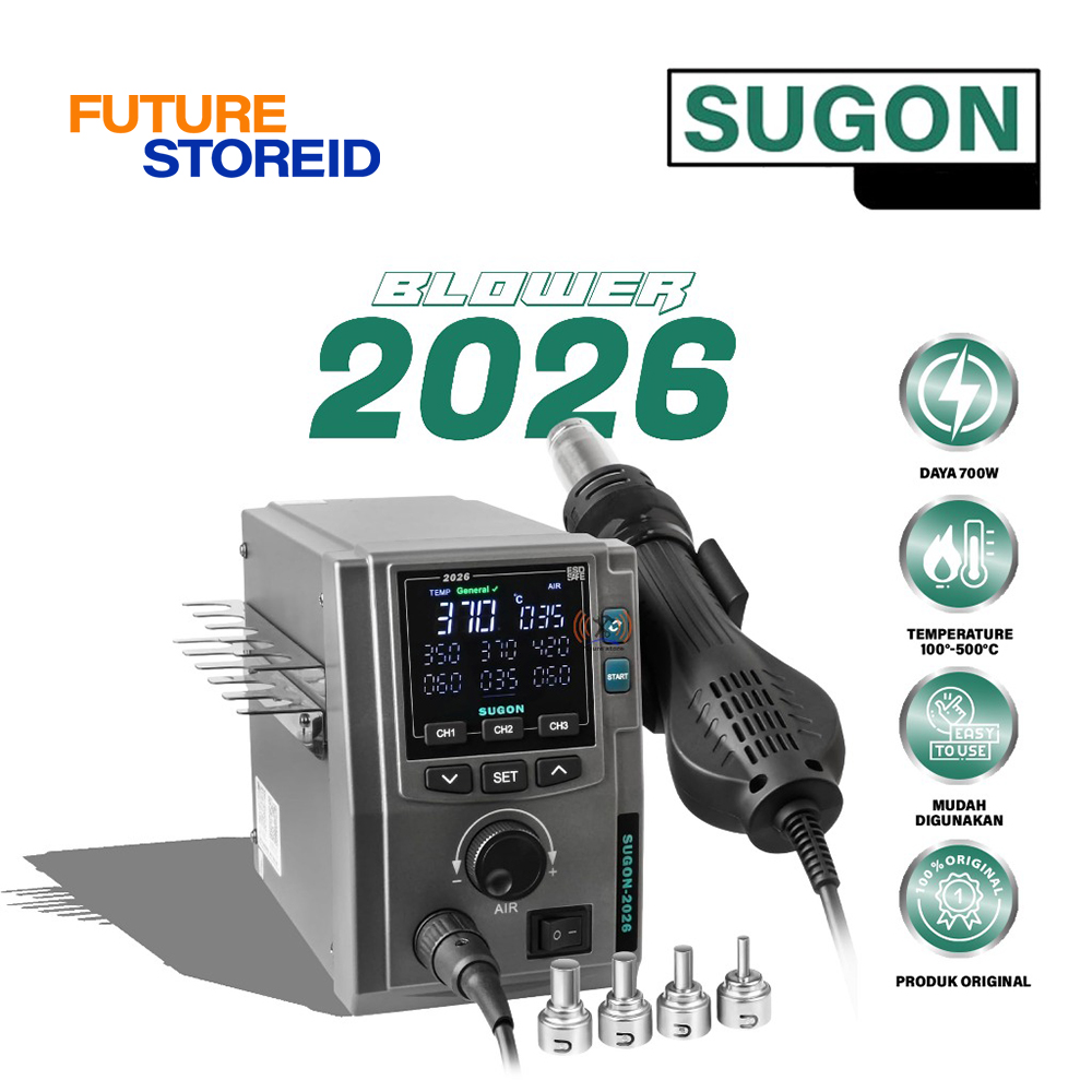 SUGON 2026 700W INTELLIGENT DIGITAL HOT AIR STATION ORIGINAL - BLOWER SUGON 2026 ORIGINAL 700W DIGIT