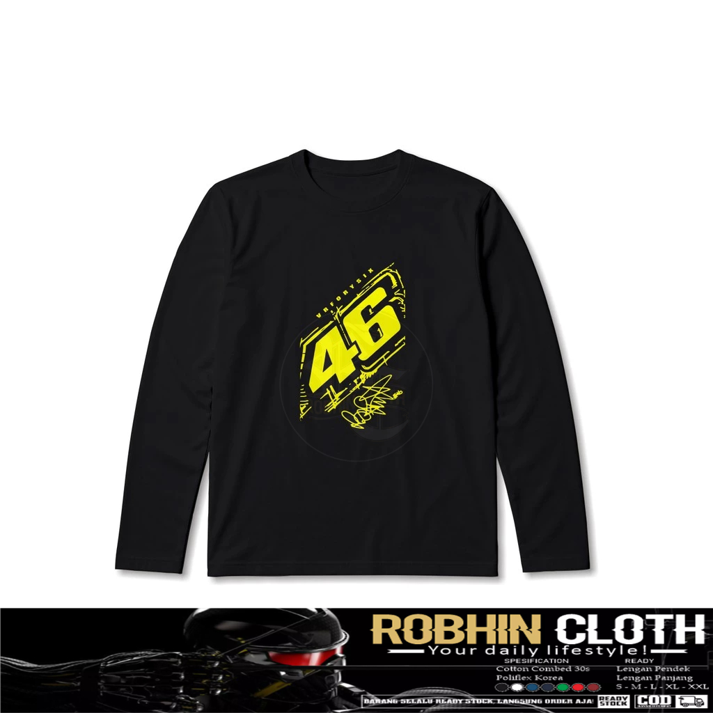 Kaos Baju Racing VR46 VRFORYSIX Lengan Panjang Baju Otomotif