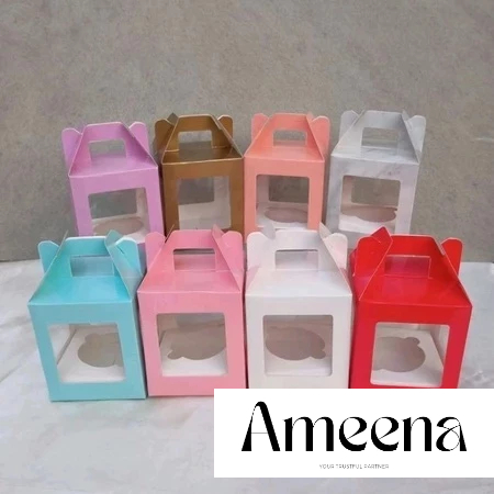 

BOX CUPCAKE SATUAN POLOS LAMINASI DUS CUPCAKE FOODGRADE DENGAN TATAKAN KOTAK