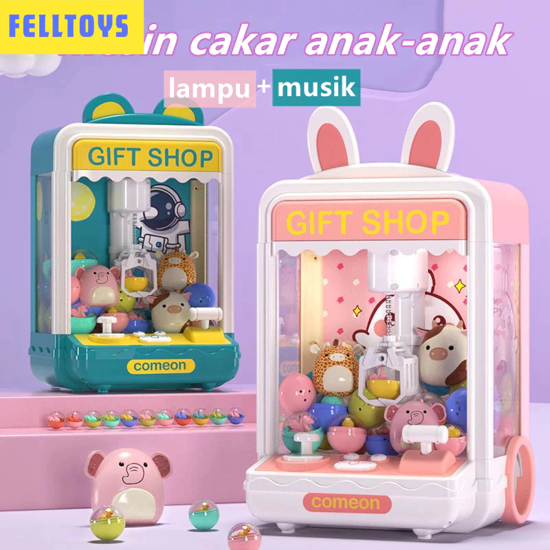 Mesin Capit Boneka dengan Lampu dan Musik Mainan Menangkap Boneka  Mainan Mesin Cakar Boneka
