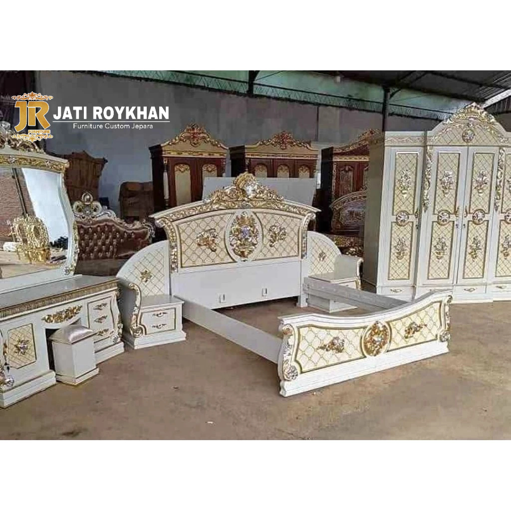 KAMAR SET UKIR SHINTA FULL KAYU JATI JEPARA DIPAN MEJA RIAS NAKAS & LEMARI