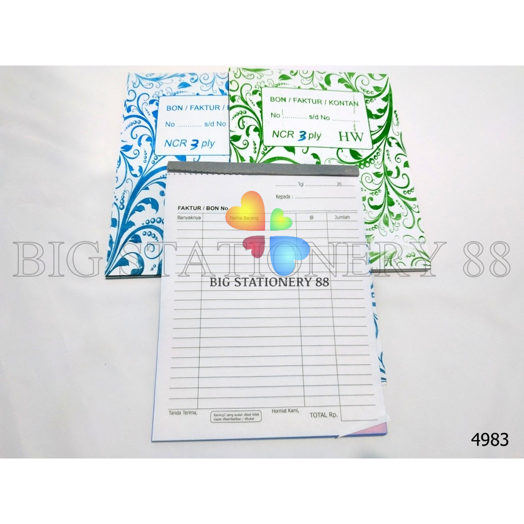 

12 PCS - Bon faktur 3ply tegak / Tegak Melintang HW