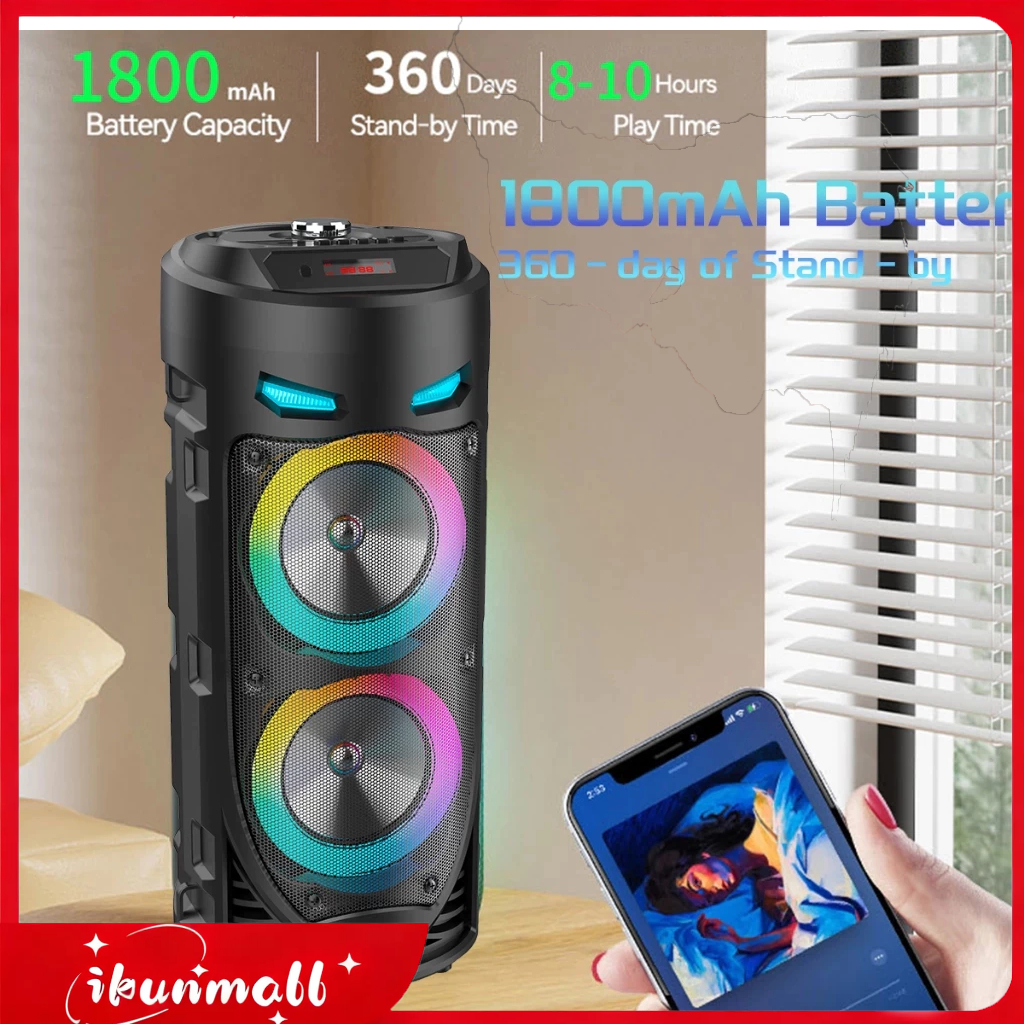 Party Speaker Bluetooth Karaoke Portable 4 inch*2 Super Bass Salon Full Bass Besar ZQS4239S