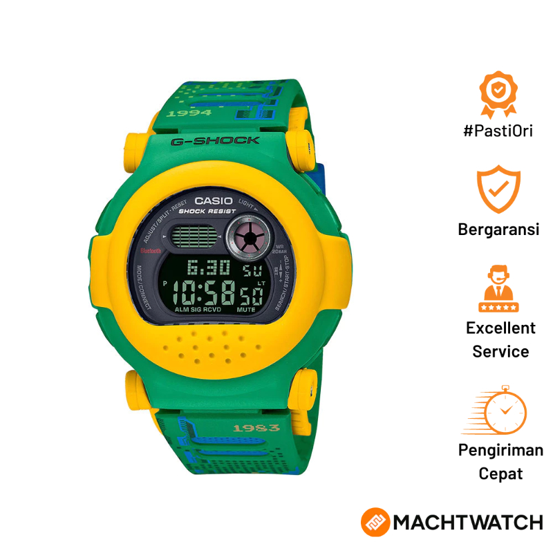 Jam Tangan Pria Casio G-Shock G-B001RG-3DR Jason Retro Video Game Series Digital Dial Green Resin Ba