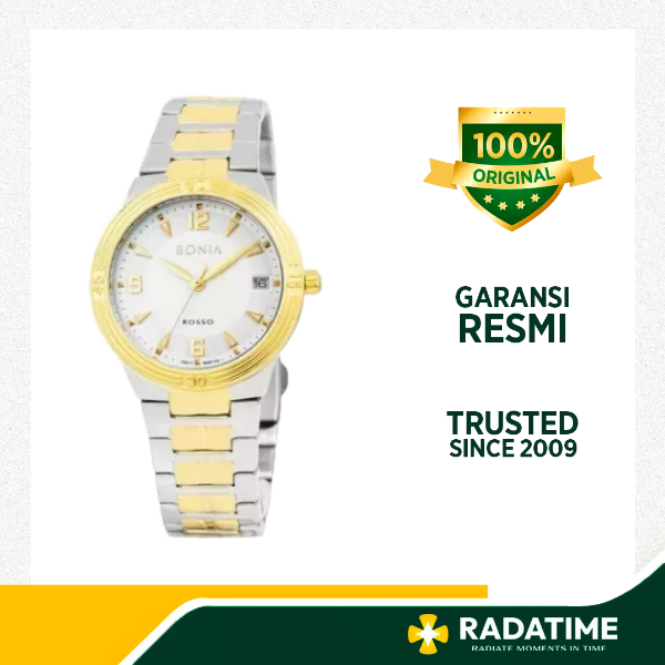 Jam Tangan Wanita Bonia Rosso 100% Original -Gold BNR144-2115