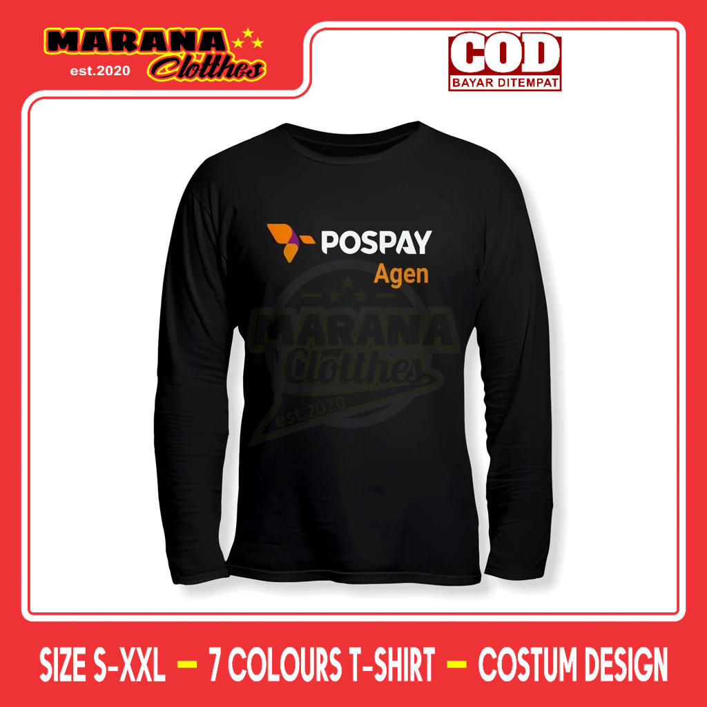 Kaos PosPay Agen PT Pos Indonesia Lengan Panjang Baju Perusahaan